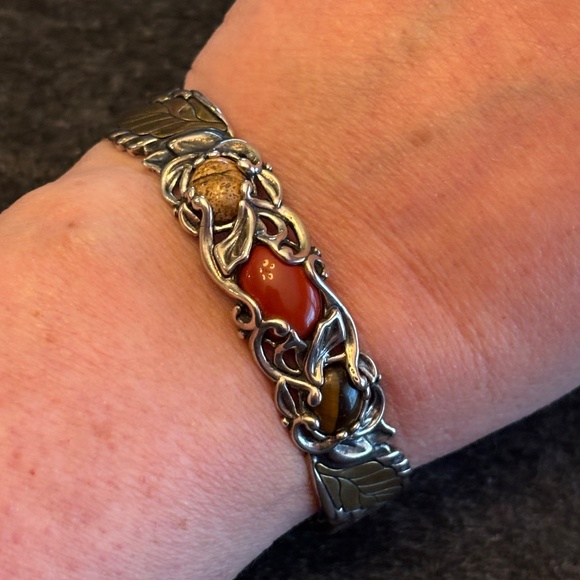 Carolyn Pollack sterling silver Changing Seasons cuff bracelet set. - Picture 6 of 12